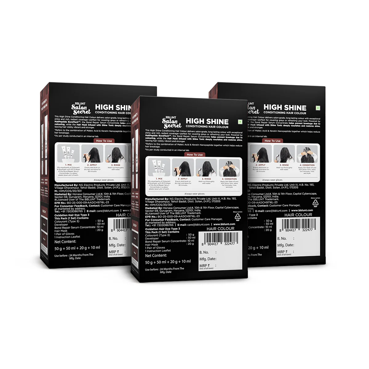 High Shine Conditioning Hair Colour - Mahogany Reddish Brown (Shade 4.56)(Pack of 3) - Image 13