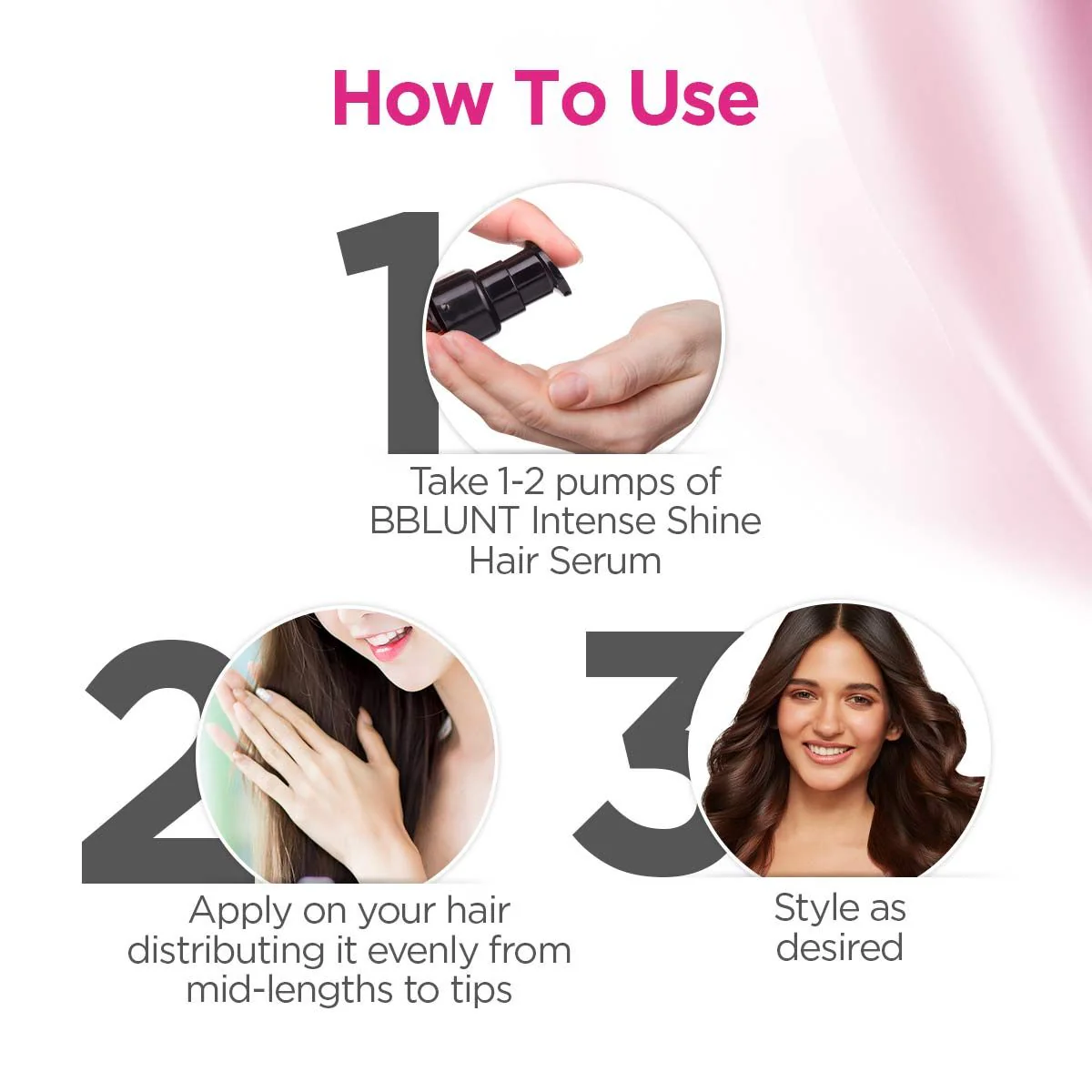 Intense Shine Hair Serum with Rice & Silk Protein for 10X Shinier Hair for upto 72 hours* - 70 ml - Image 3