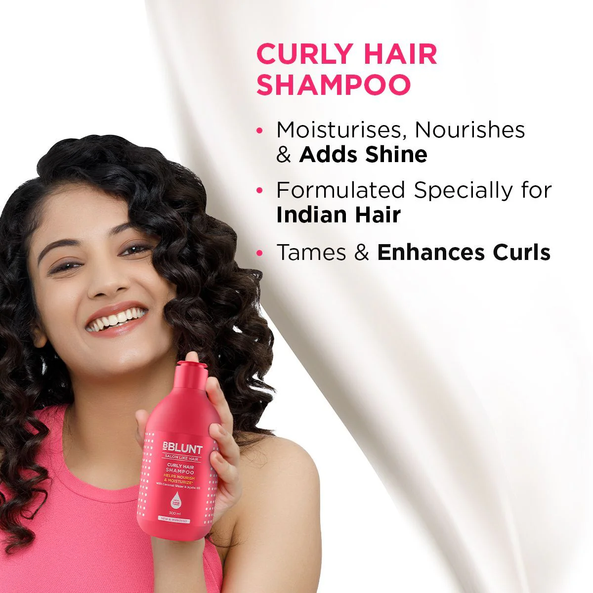 Curly Hair Shampoo with Coconut Water & Jojoba Oil - 300 ml - Image 3